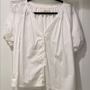 Trovata Birds of Paradis White Short Sleeve Shirt Medium